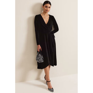 Phase Eight Julia Black Velvet Wrap Dress